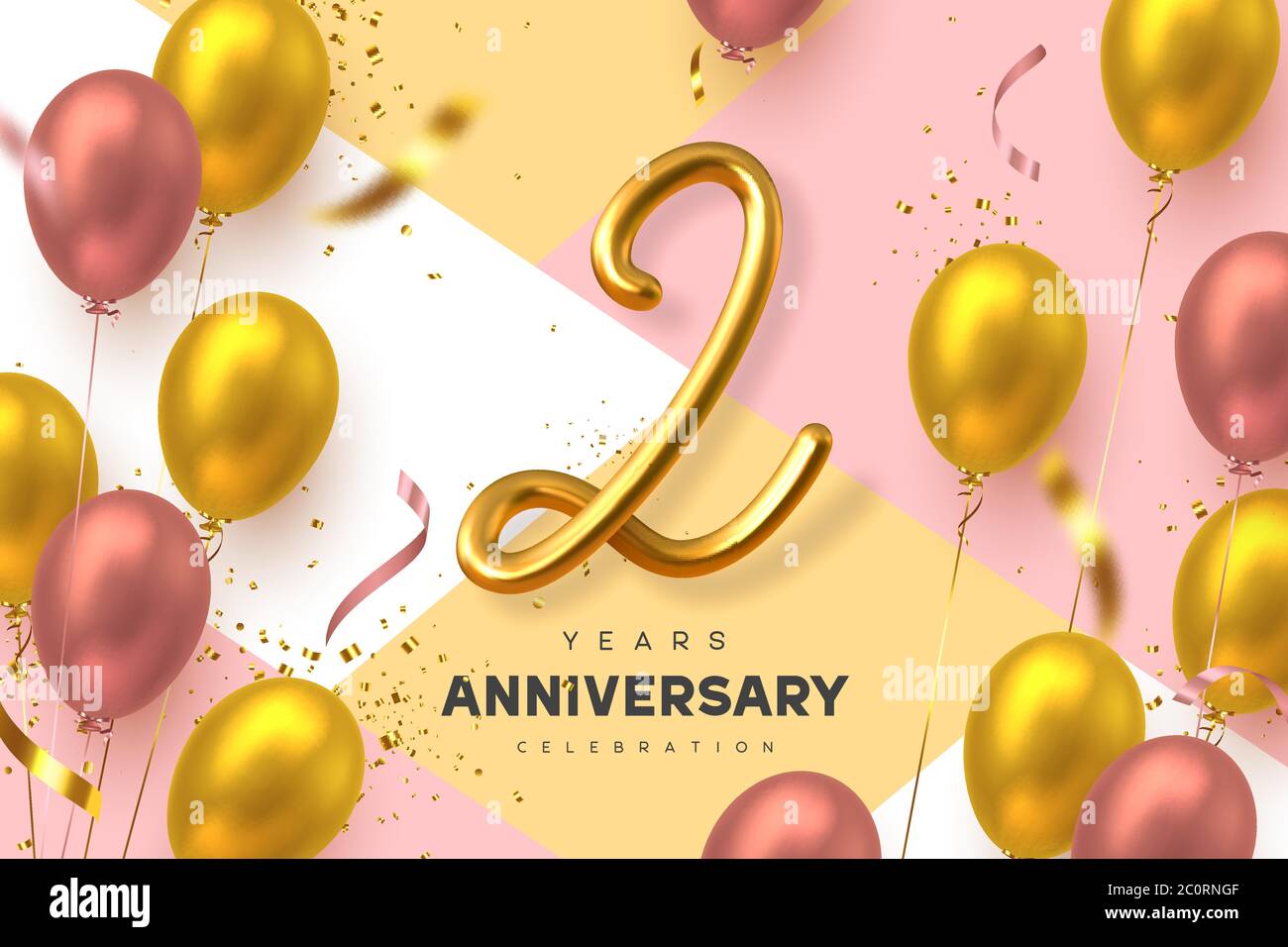 2 years anniversary celebration banner Stock Vector Image & Art - Alamy