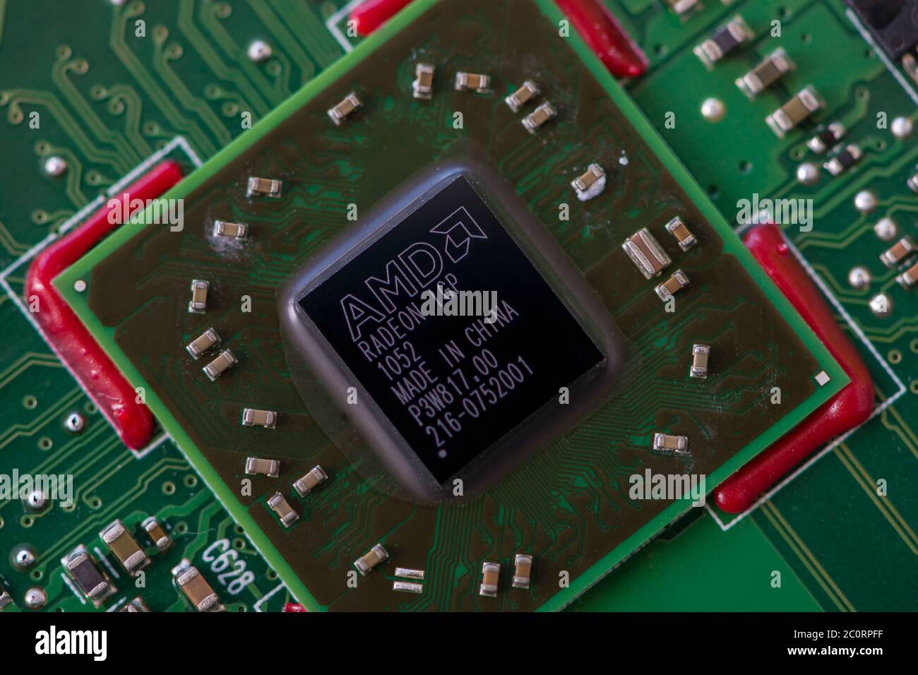 TIMISOARA, ROMANIA - NOVEMBER 10, 2019: Close-up of a AMD Mobility Radeon  HD 4250, 216-0752001. Integrated Graphics Processor. Electronic components  Stock Photo - Alamy