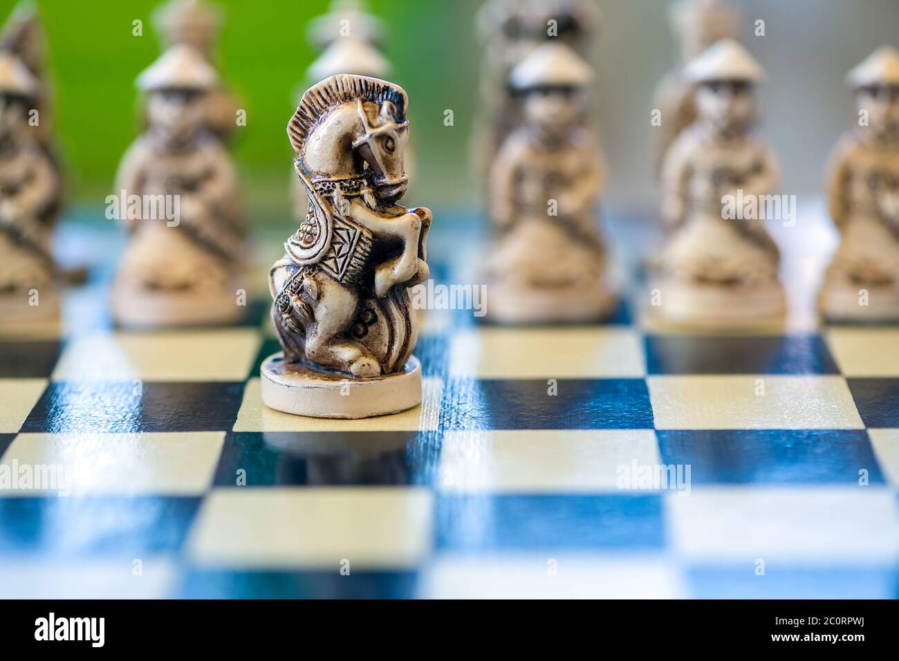 Emphasis On Knight Chess Piece Yellow Stock Photo 1320925034