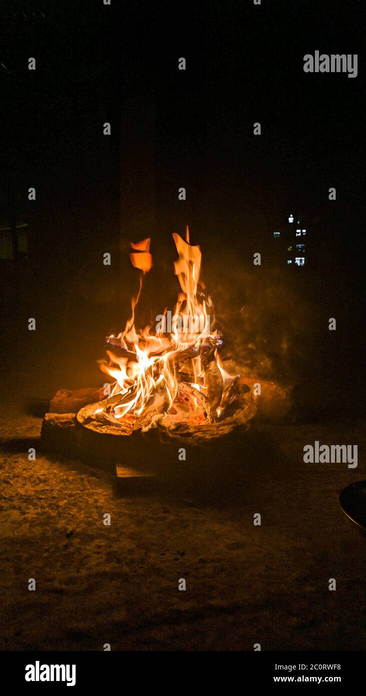 indian Hawan And Pooja fire stock images. Stock Photo