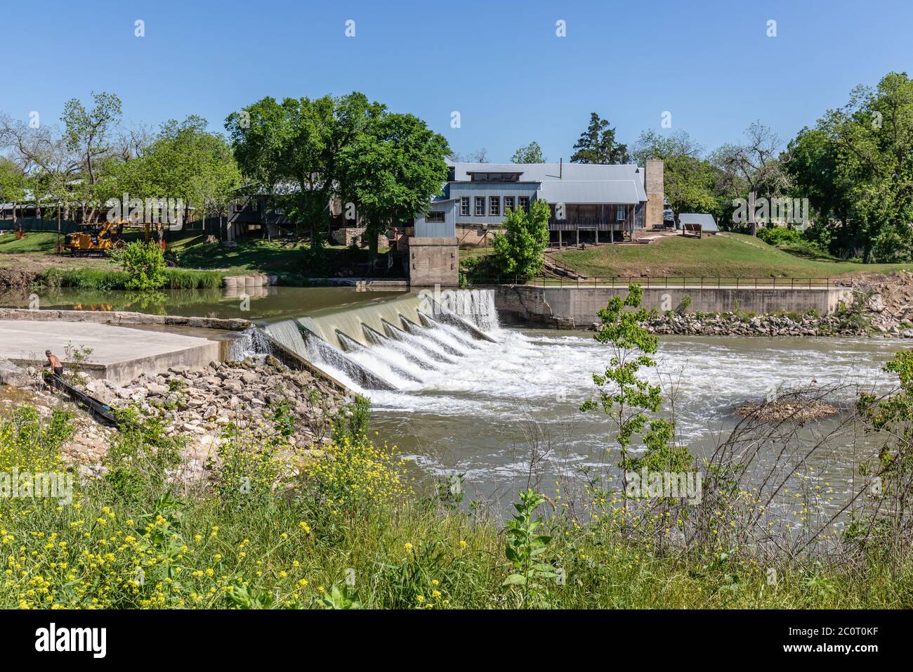 San Marcos Texas river race waterfall Stock Photo