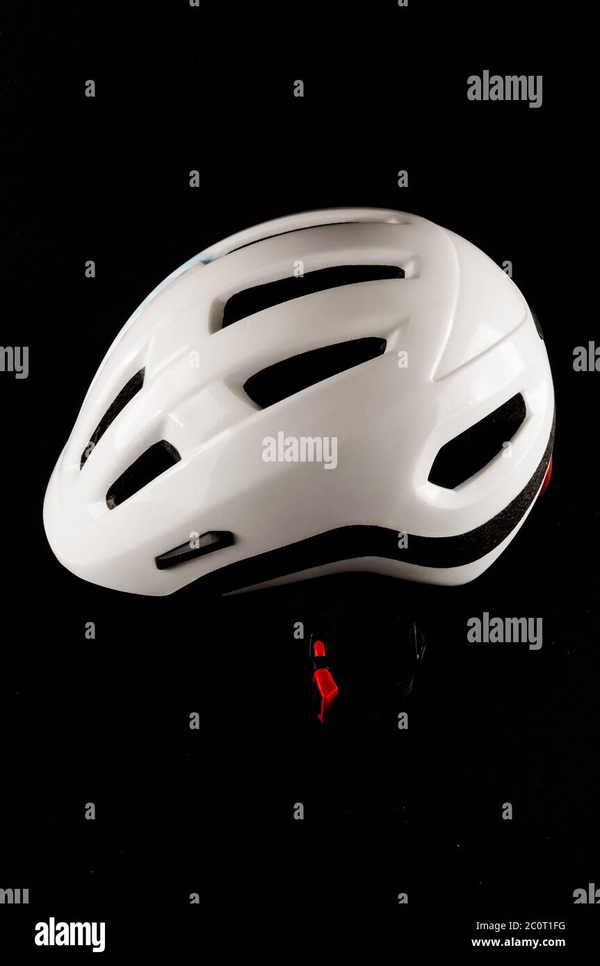 White Bicycle Bike Safety Helmet Stock Photo Alamy