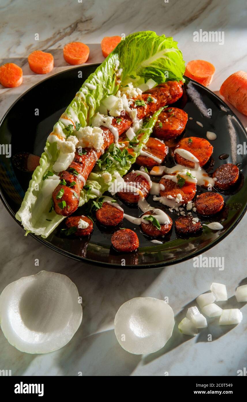 Hot dog lettuce wrap hires stock photography and images Alamy