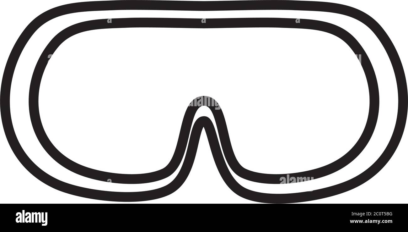 snorkel goggles icon over white background, line style, vector