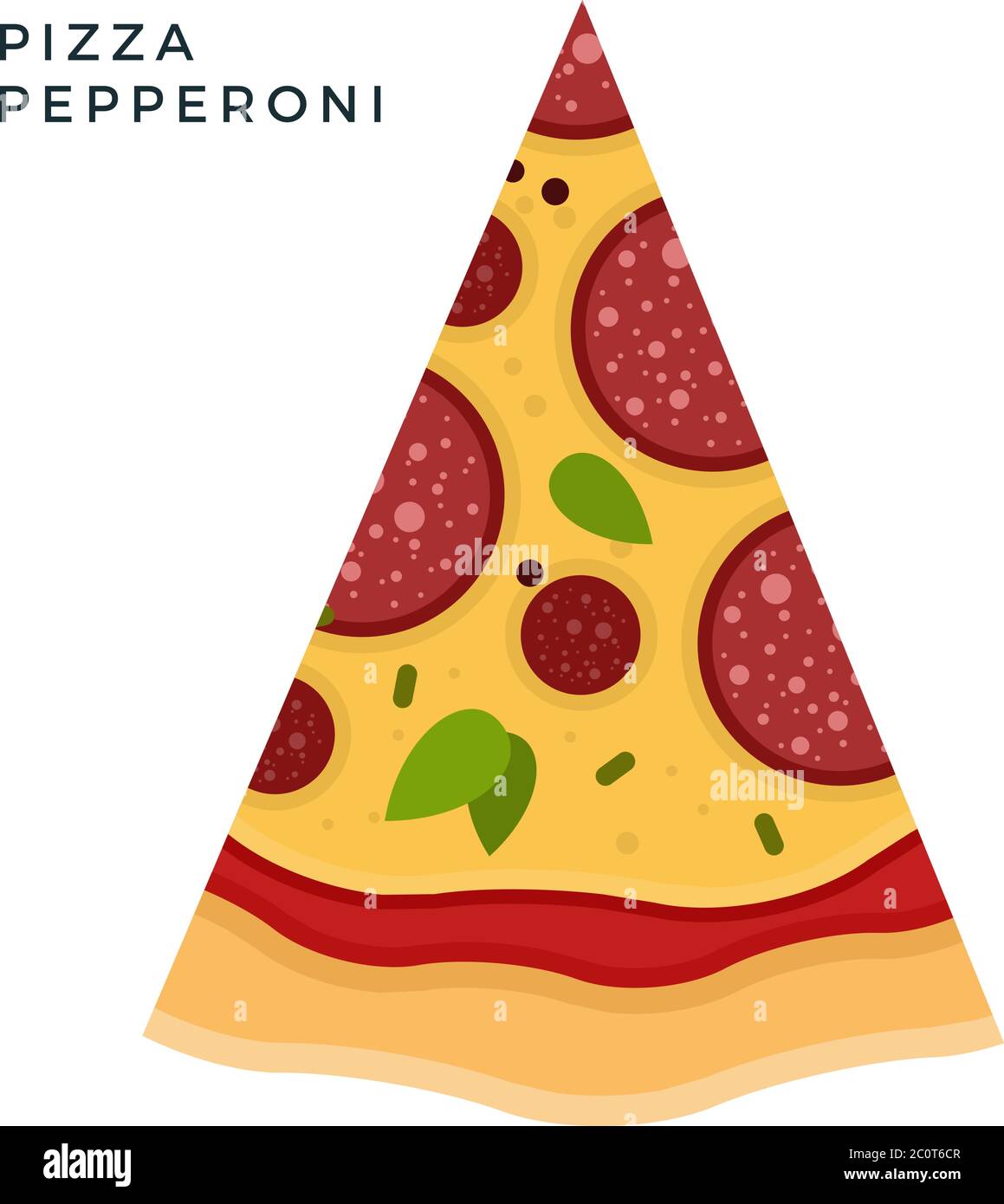 Pepperoni Pizza flat icon vector isolated Stock Vector