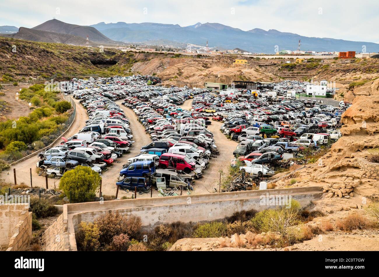 Old Junk Cars On Junkyard Stock Photo - Alamy