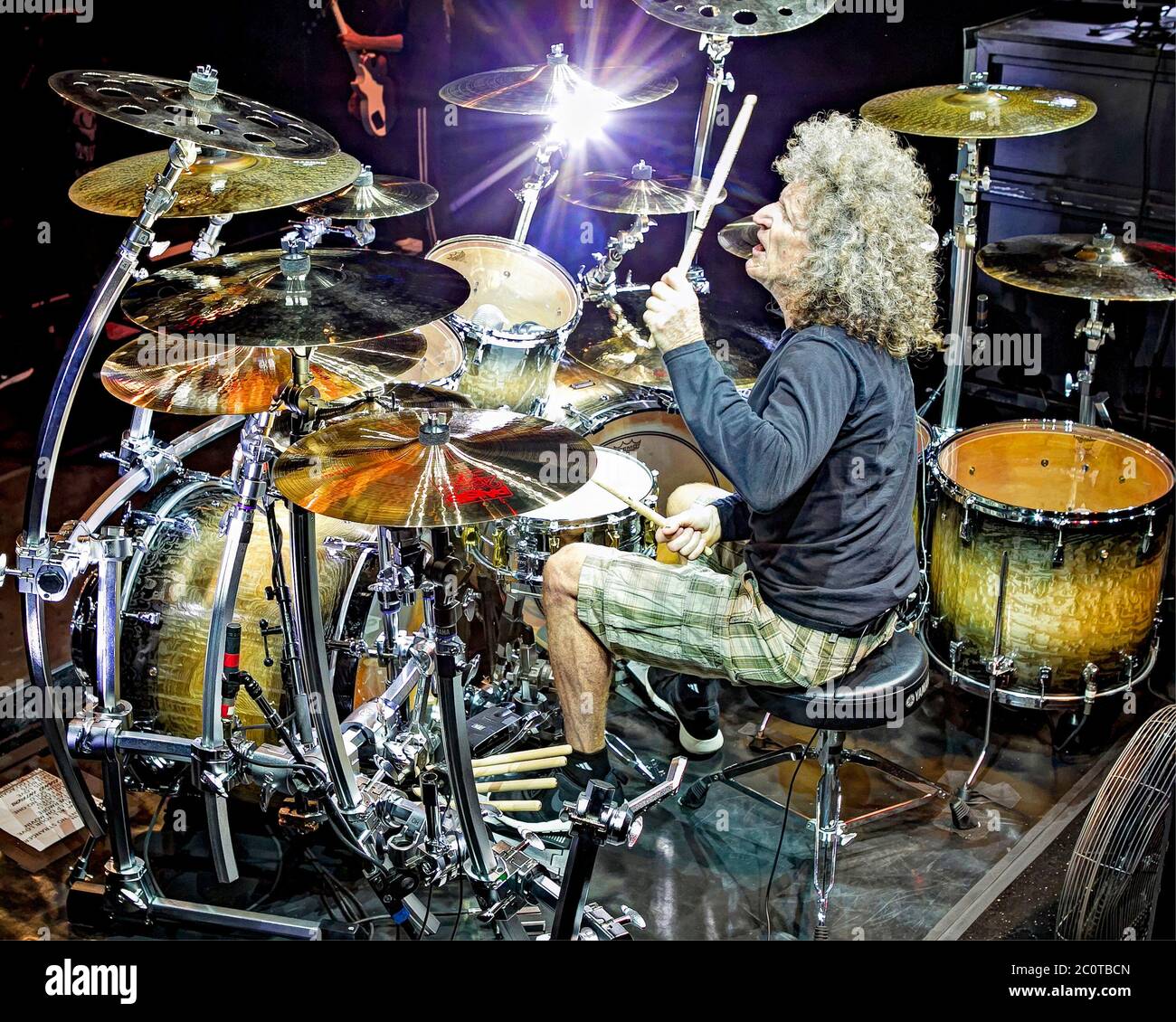 Whtiesnake drummer Tommy Aldridge performs with the rest of the band at the  Hard Rock Live Arena in Hollywood, Florida Stock Photo - Alamy
