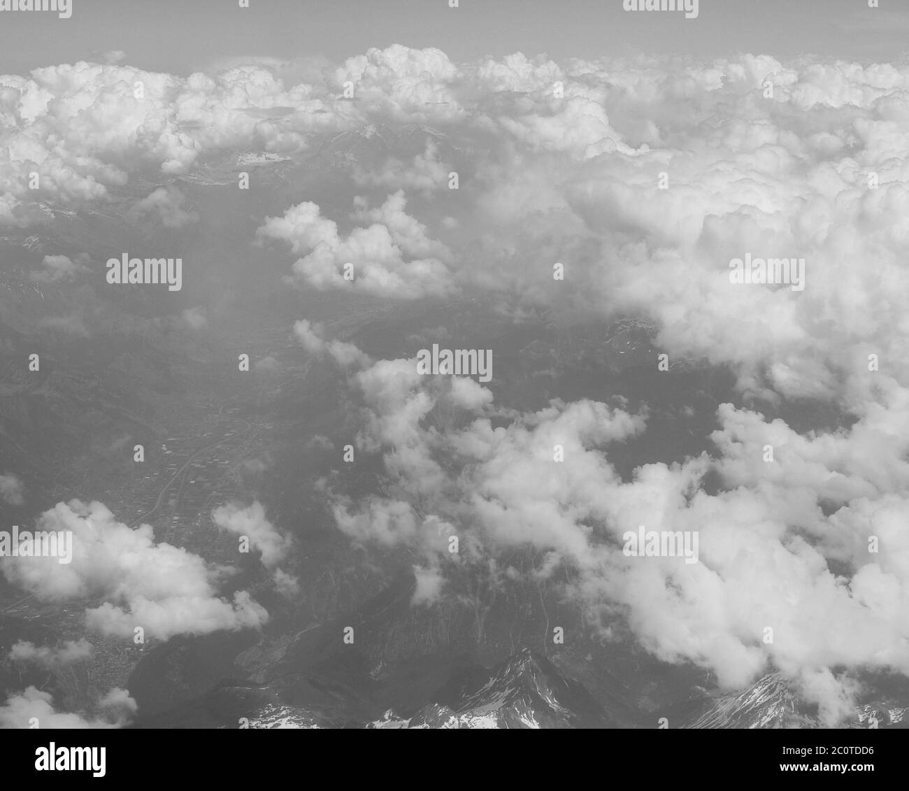 Alps mountains aerial view Black and White Stock Photos & Images - Alamy