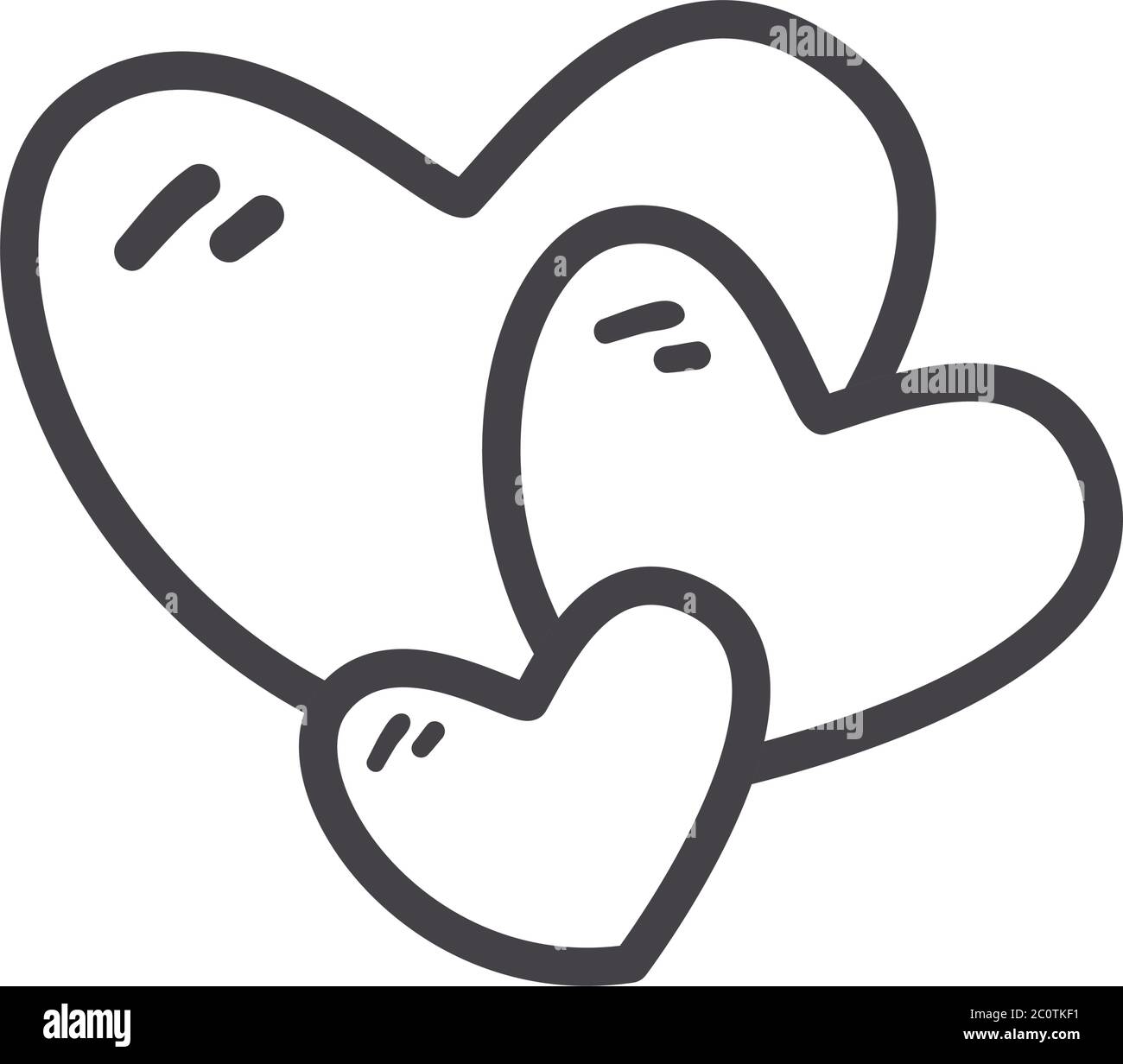 Hearts line style icon design of love passion and romantic theme Vector ...