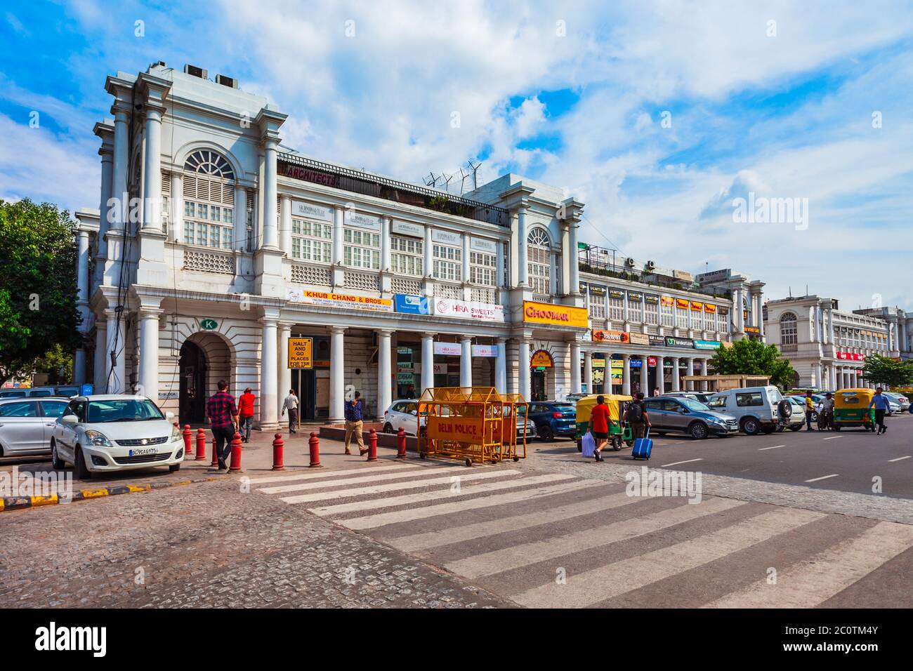 NEW DELHI, INDIA - SEPTEMBER 26, 2019: Connaught Place or CP is one of the largest financial, commercial and business centres in New Delhi, India. Stock Photo