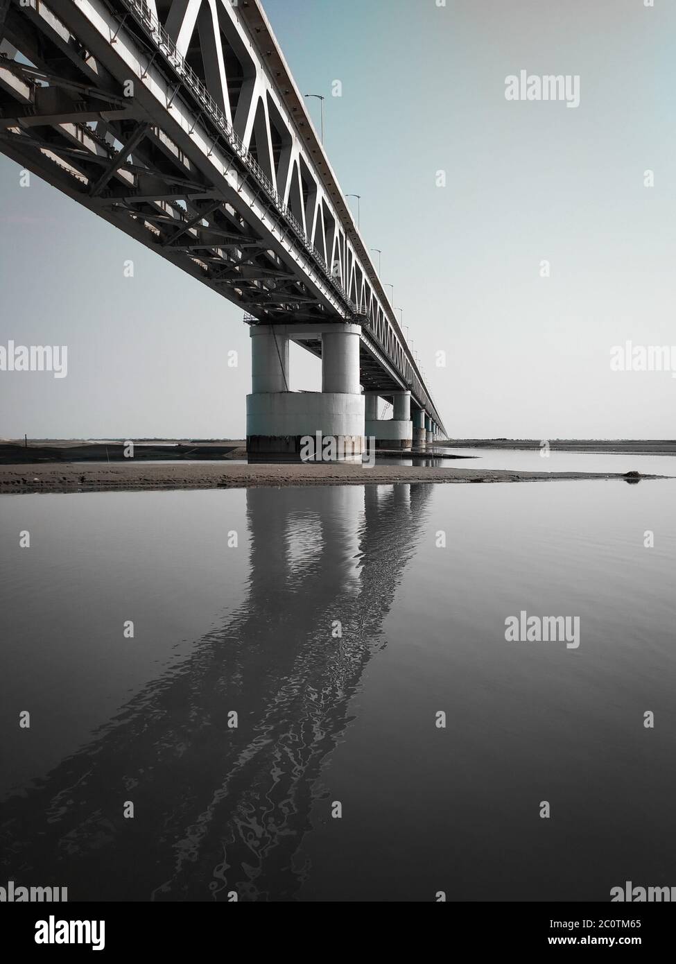 Bogibeel bridge the longest double decker bridge in india Stock Photo