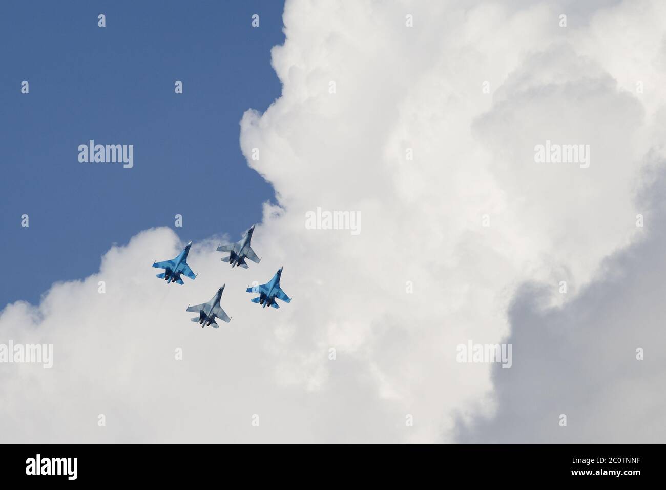 Planes on an air show against clear sky Stock Photo - Alamy