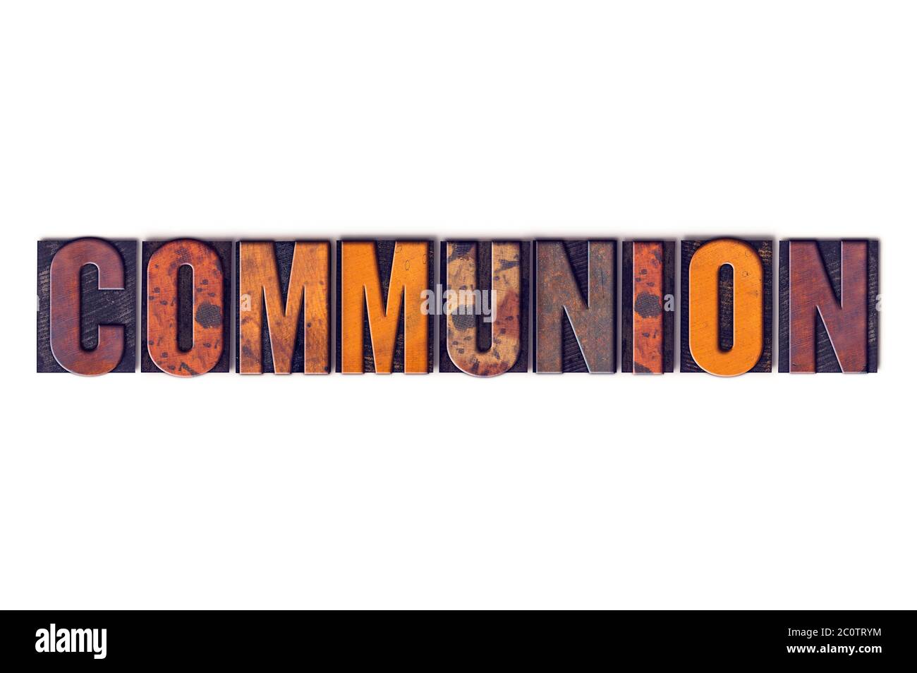 Communion Concept Isolated Letterpress Type Stock Photo - Alamy