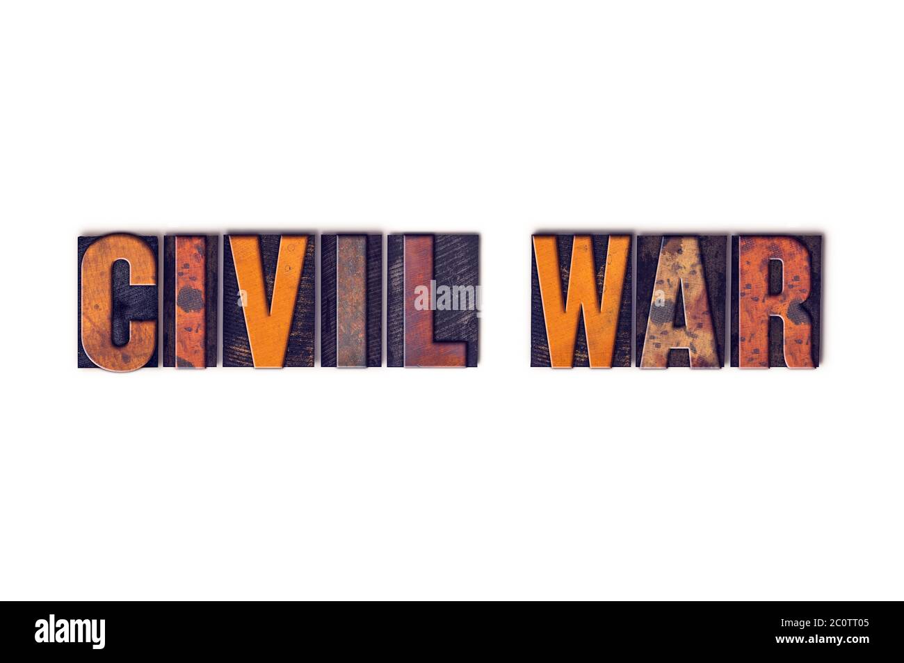 Civil War Concept Isolated Letterpress Type Stock Photo
