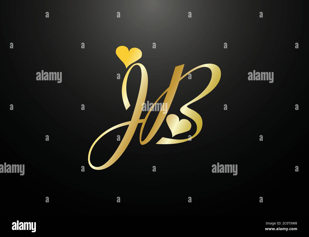 Initial Monogram Letter J B Logo Design Vector Template. JB Letter Logo Design Stock Vector