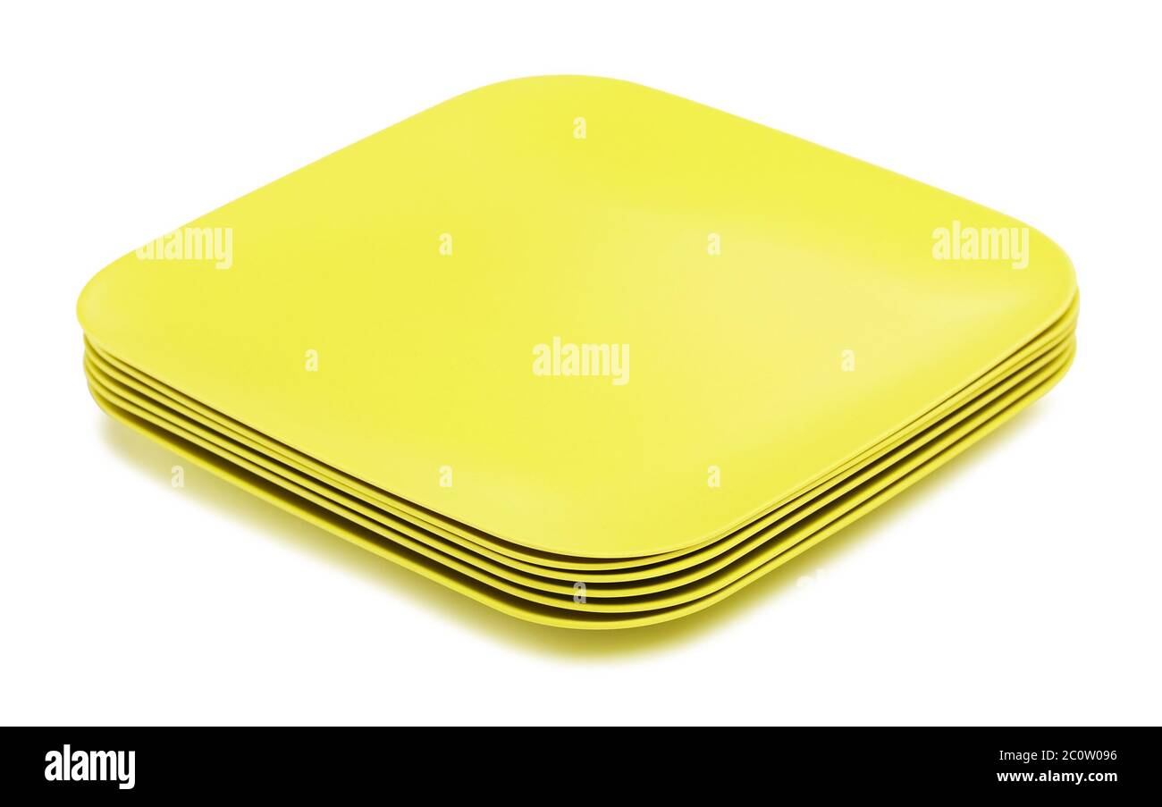 Green Bamboo Plates Set Stock Photo Alamy