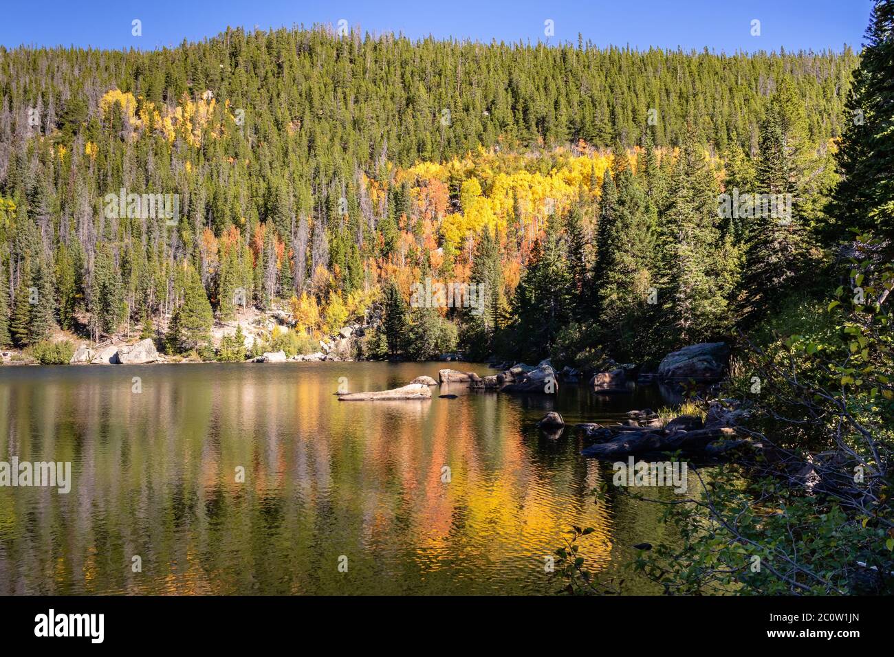 Bear Lake in Rocky Mountain National Park Stock Photo - Alamy