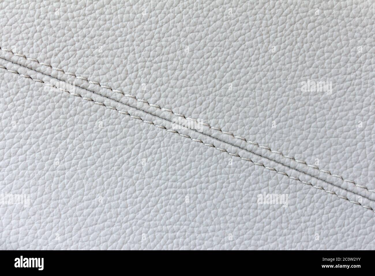 White gray luxury leather texture with diagonally seams Stock Photo