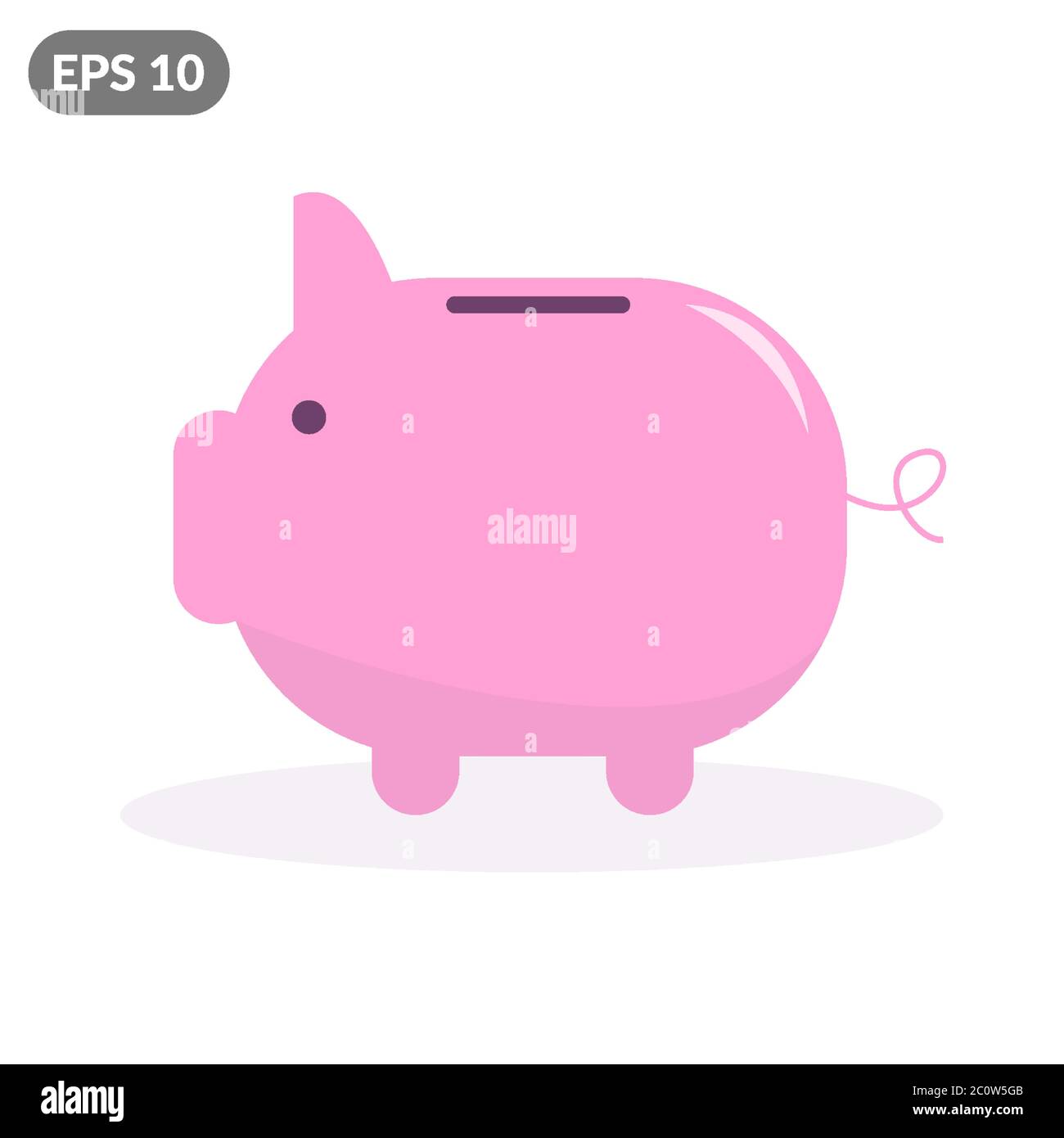 Piggy bank classic symbol isolated on white background Stock Vector