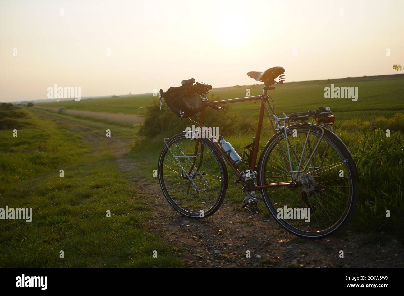 A bicycle ride on countryside trails. Stock Photo