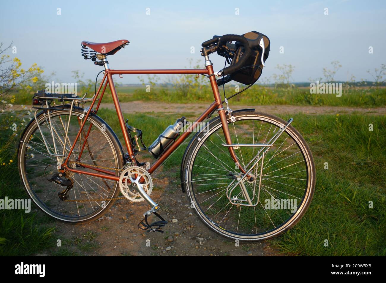 A racing bicycle in the english countryside. Stock Photo