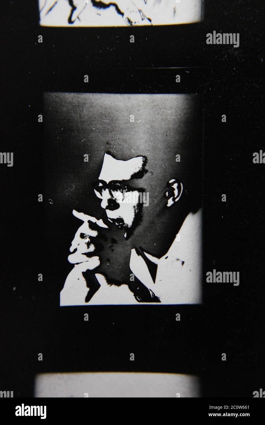 Fine 1970s vintage black and white photography of a man in a dream like ...