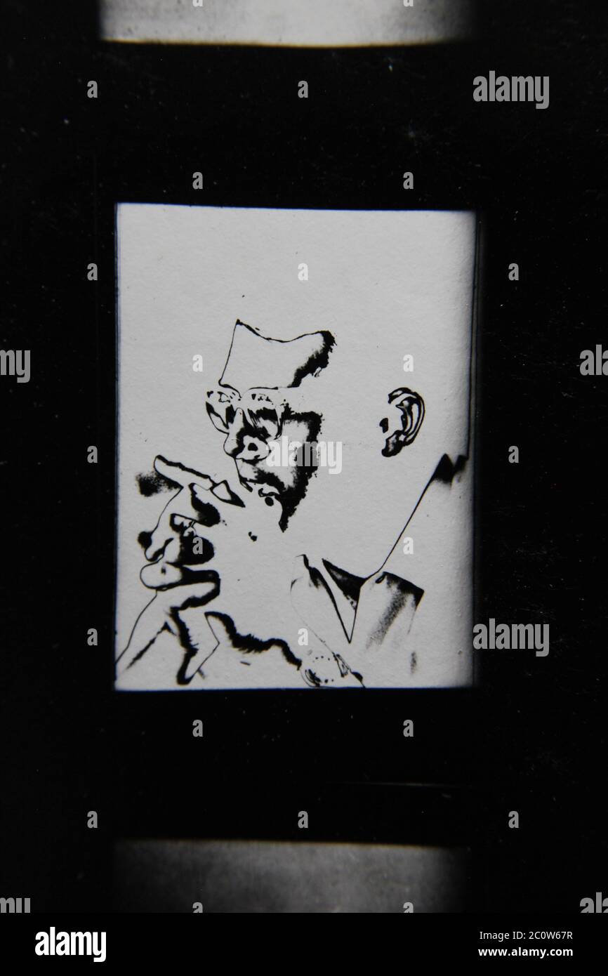 Fine 1970s vintage black and white photography of a man in a dream like ...