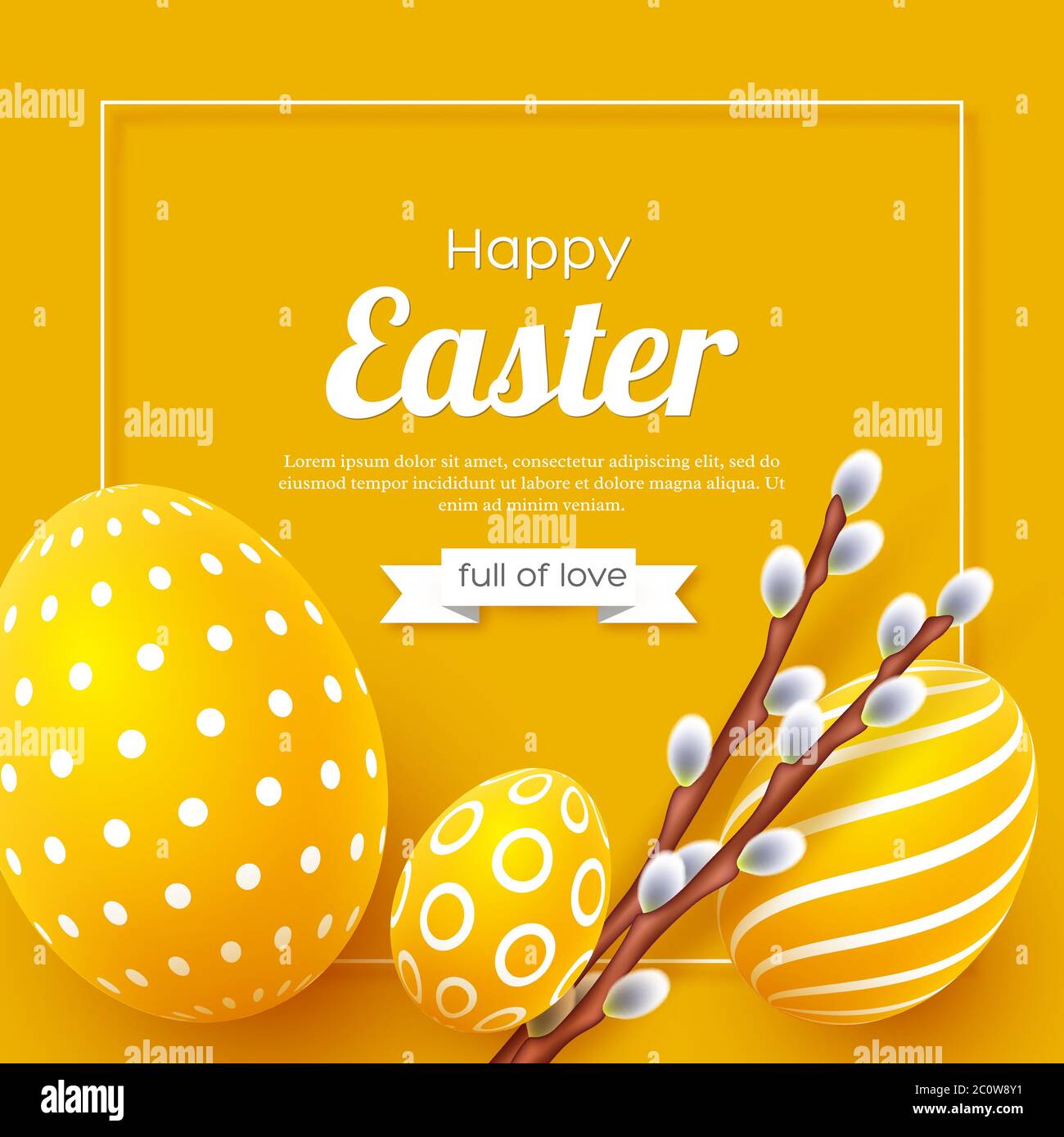 Abstract Easter yellow background. Stock Vector
