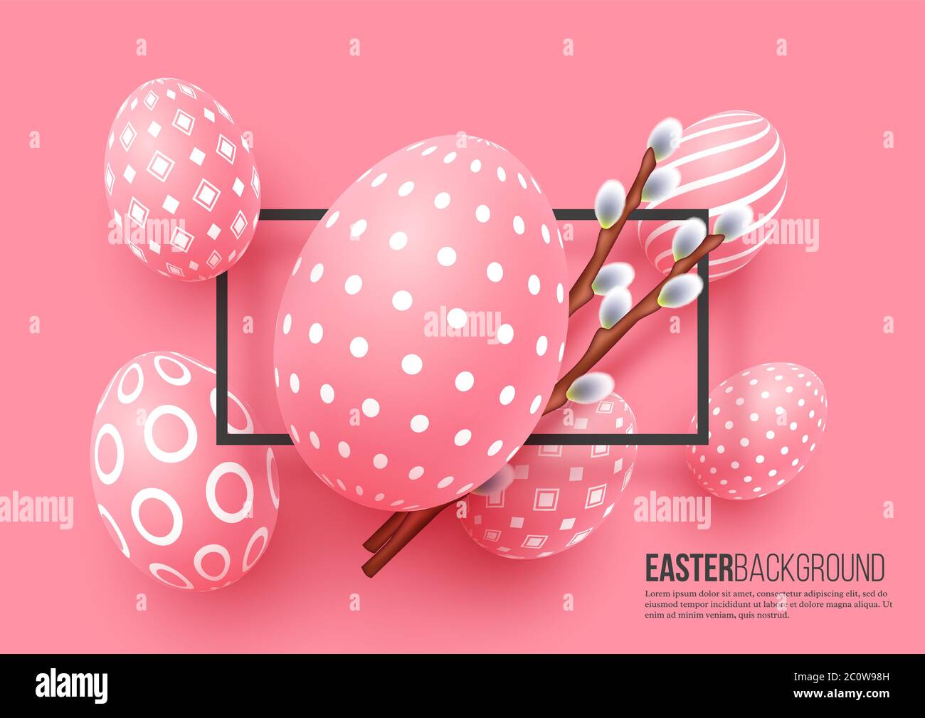 Abstract Easter pink background. Stock Vector