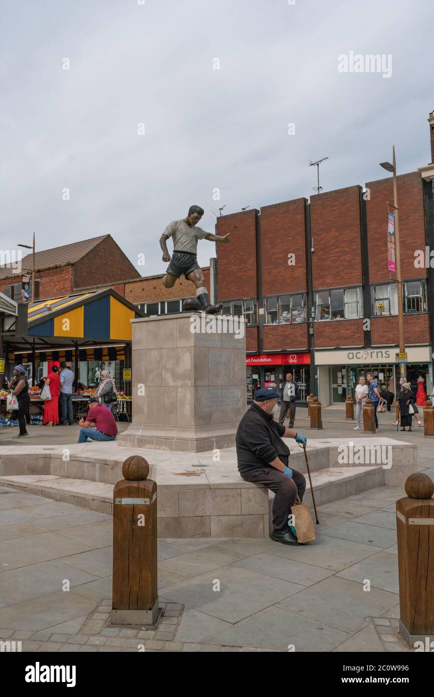 Dudley town centre during Coronavirus Pandemic, May 2020.  Social distancing. UK Stock Photo