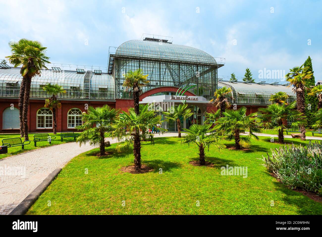 FRANKFURT AM MAIN, GERMANY - JUNE 24, 2018: The Palmengarten botanical garden in Frankfurt am Main, Germany Stock Photo