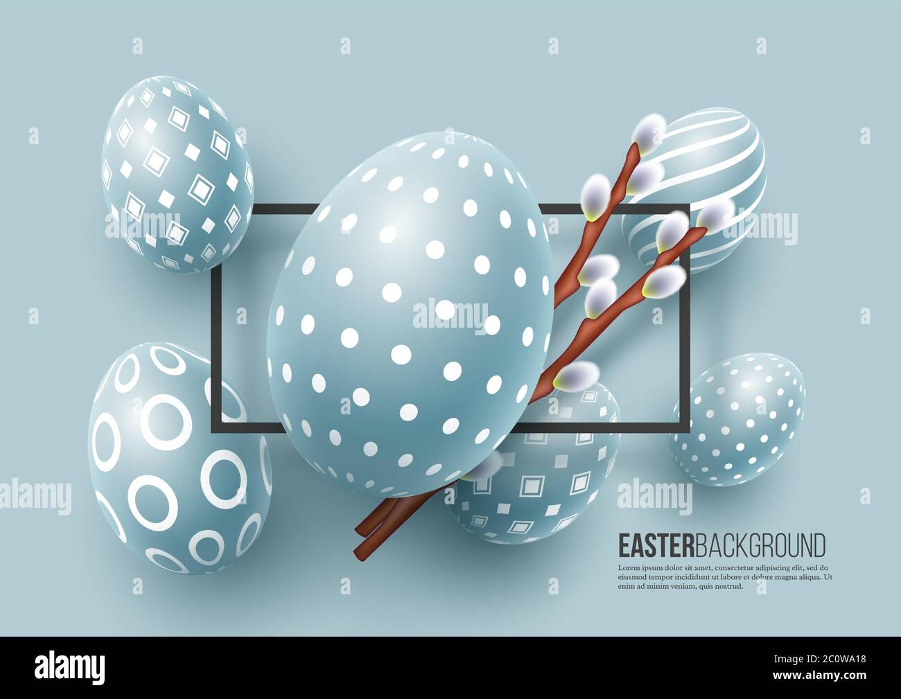 Abstract Easter blue background. Stock Vector