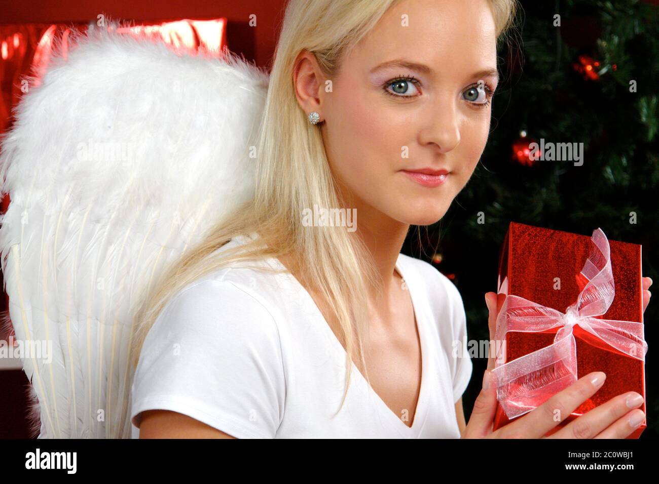 woman holiday heaven paradise wing angel angels party celebration gift Stock Photo