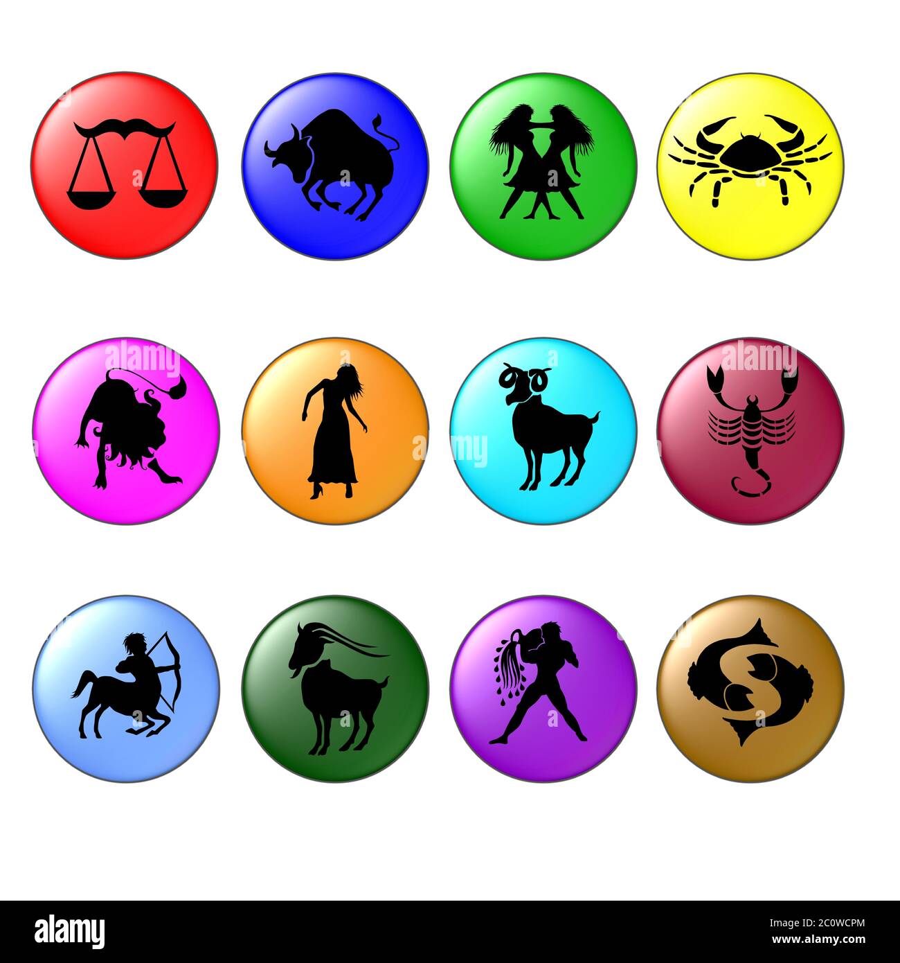 zodiac symbols colorful Stock Photo