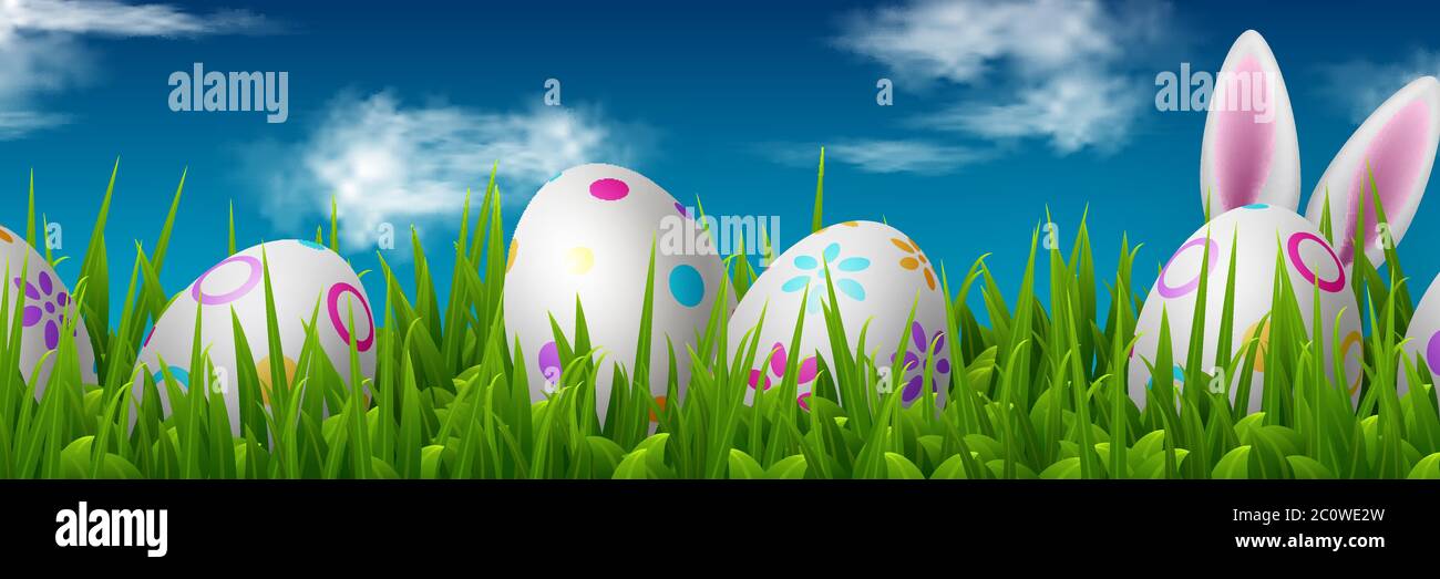 Vector Easter holiday banner. Stock Vector