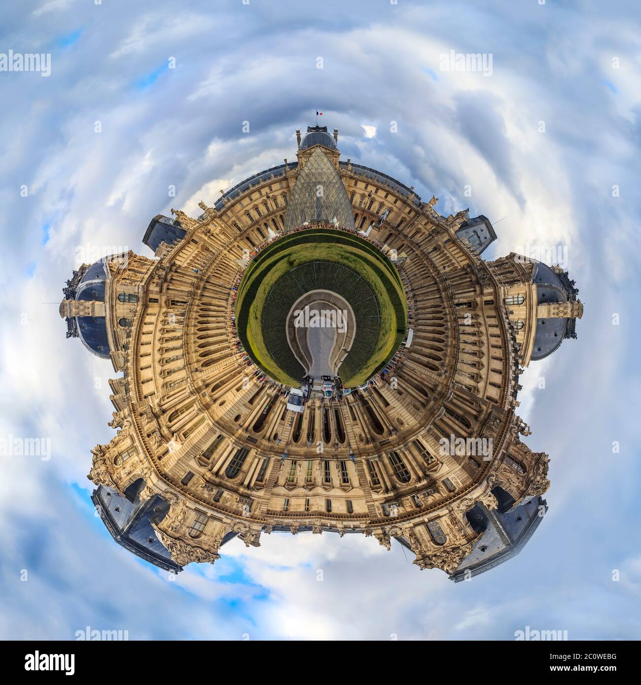 Louvre museum aerial hi-res stock photography and images - Alamy