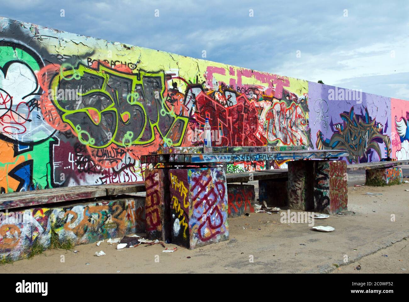 coloured colourful gorgeous multifarious richly coloured berlin daub graffiti Stock Photo