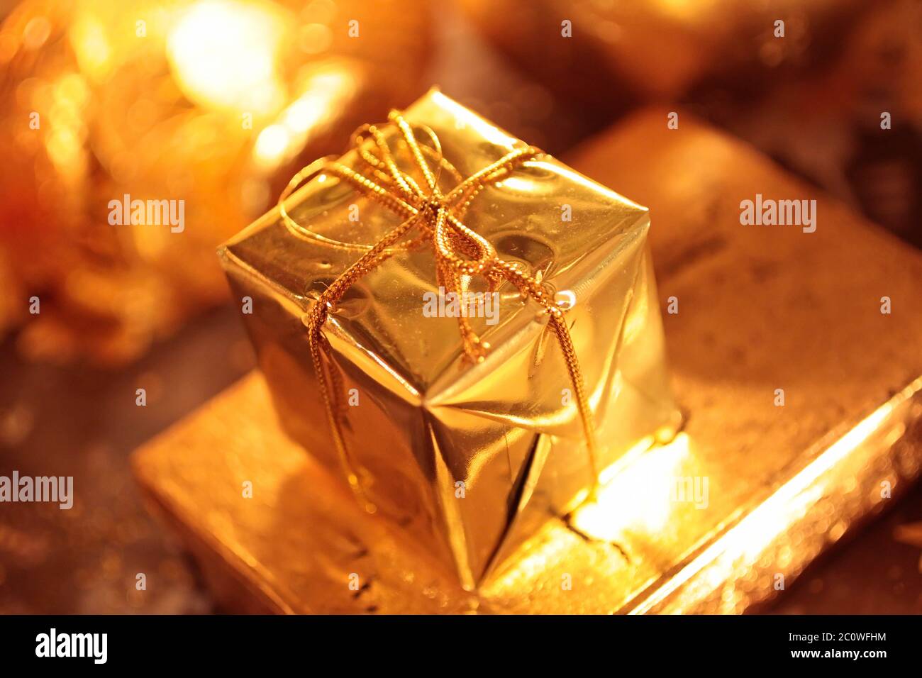 golden packet Stock Photo