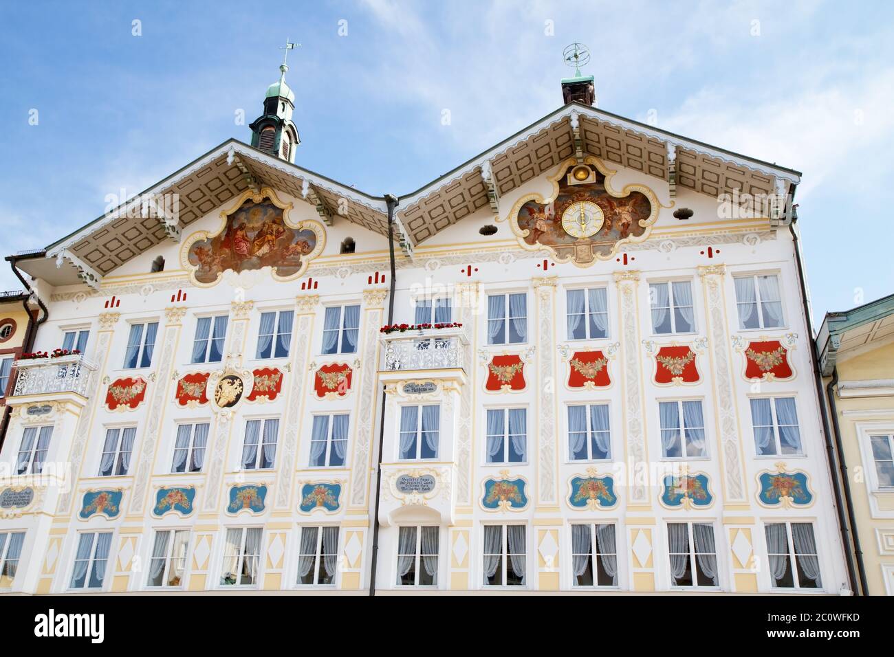 houses, bavaria, storefronts, upper bavaria, spa, mineral spring, medicinal Stock Photo