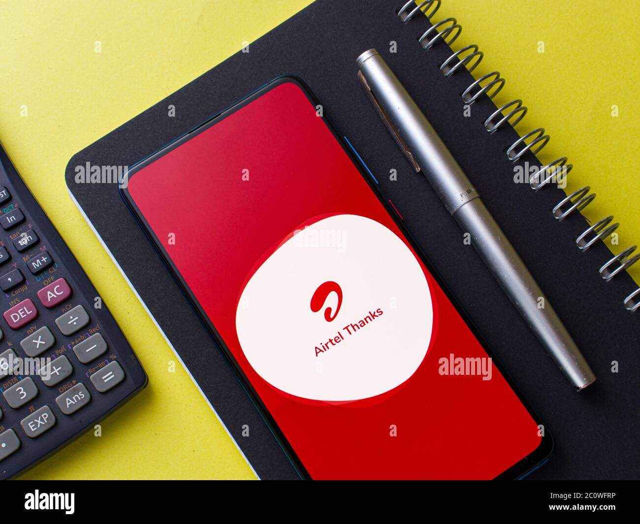 Assam, india - May 8, 2020 : Airtel thanks app, for recharge, bill pay, bank, live TV Stock Photo