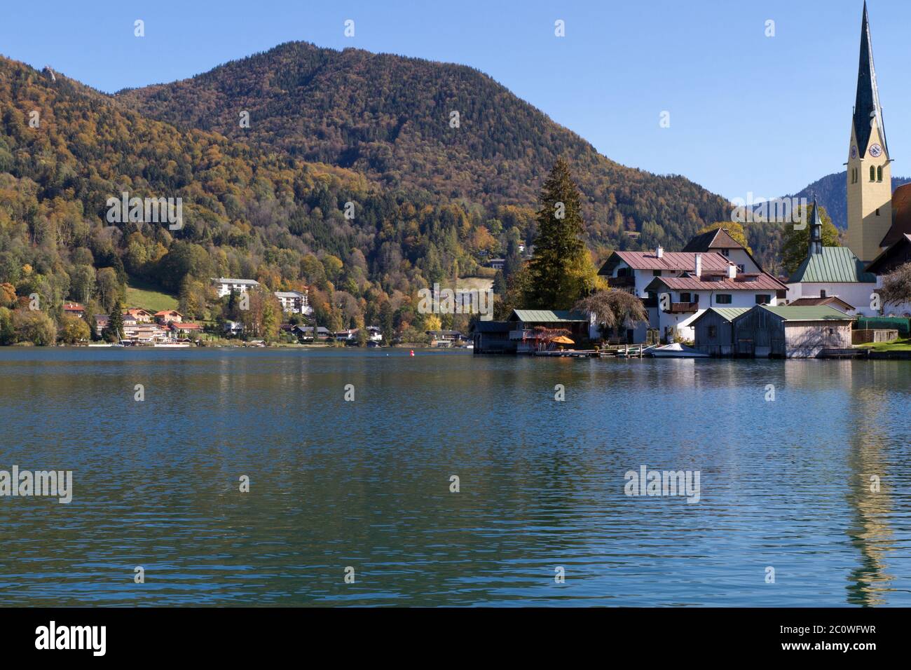 autumnal, bavaria, fresh water, lake, inland water, water, tegernsee, fall, Stock Photo