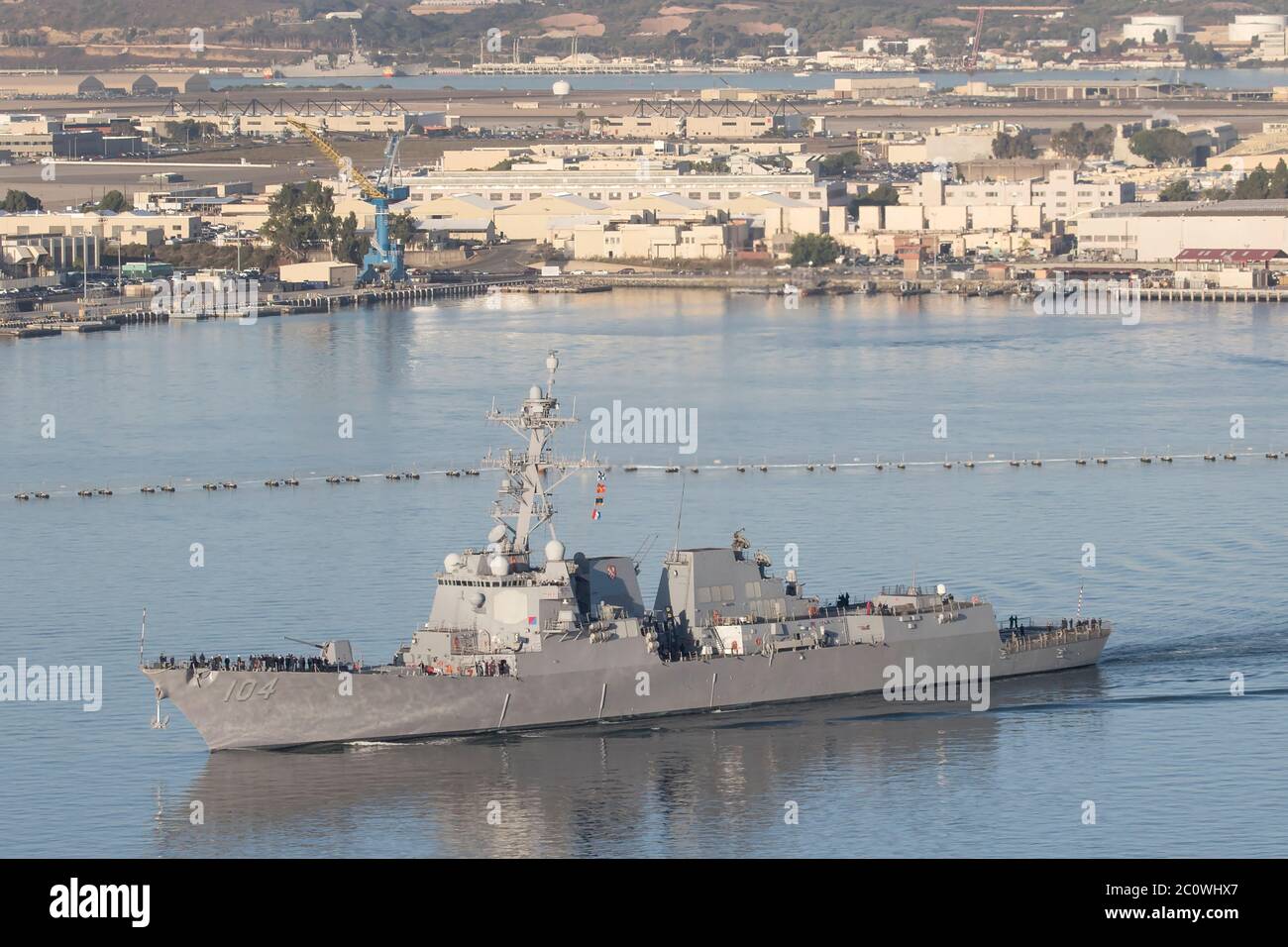 DDG-104 USS Sterett Arleigh Burke Class Destroyer of the United States Navy at San Diego Naval Base October 2019 Stock Photo