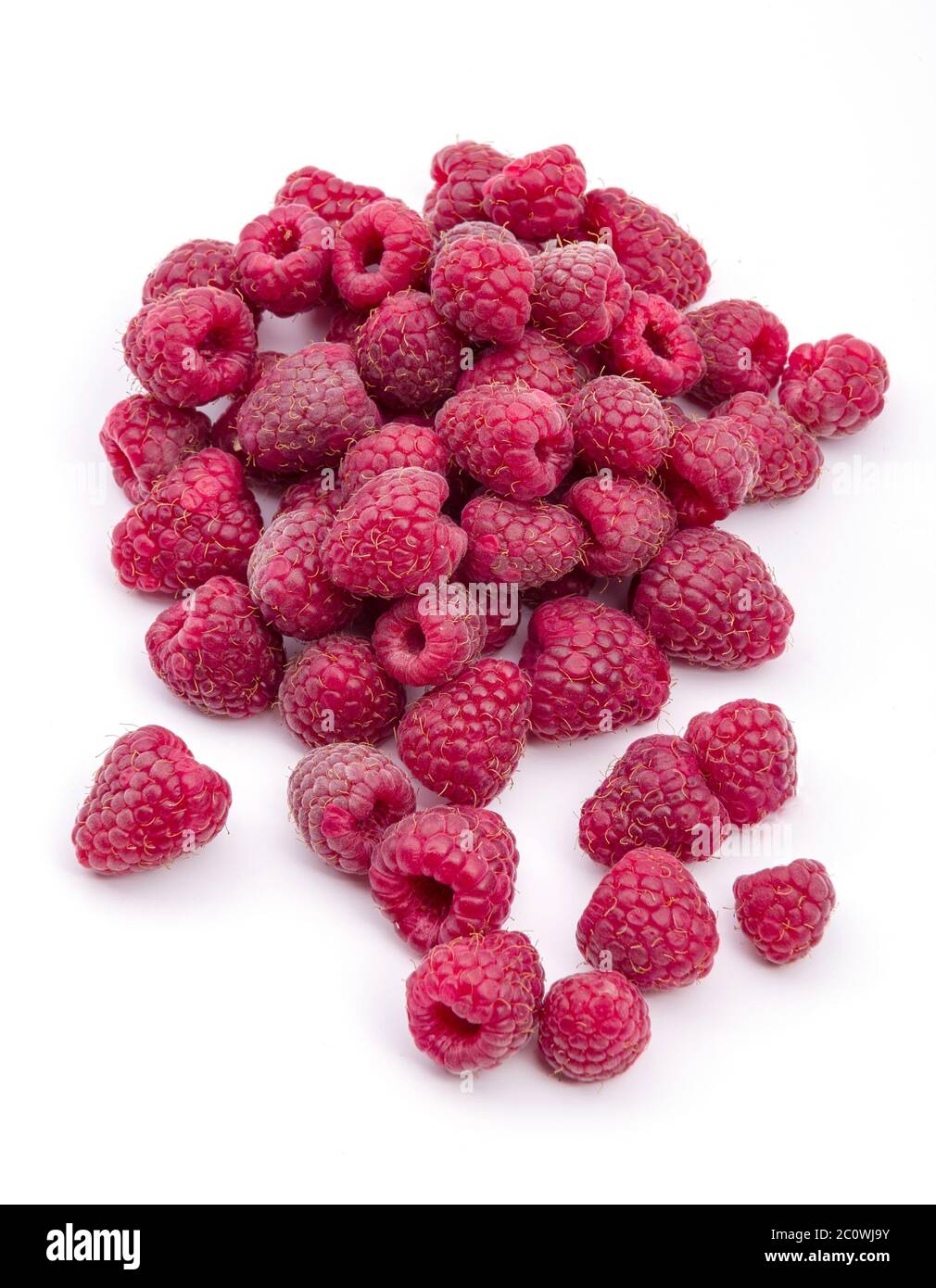 Raspberries isolated on white background Stock Photo - Alamy