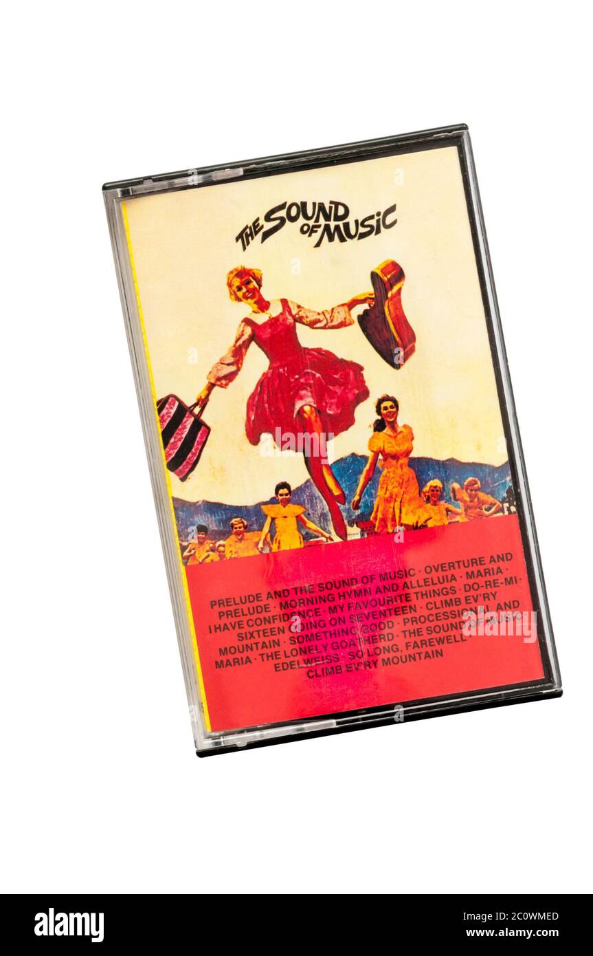 Pre-recorded cassette of the soundtrack from the film The Sound of Music.  Released in 1965. Stock Photo