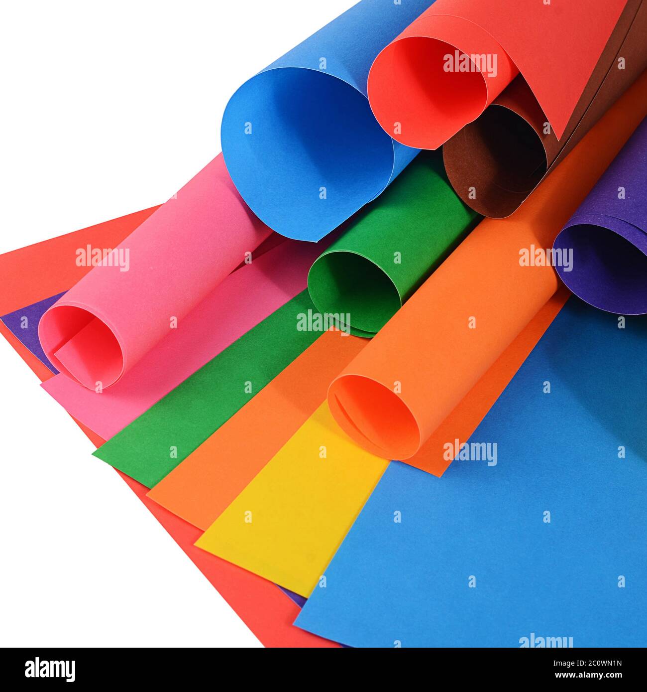 Set of a color paper close up Stock Photo