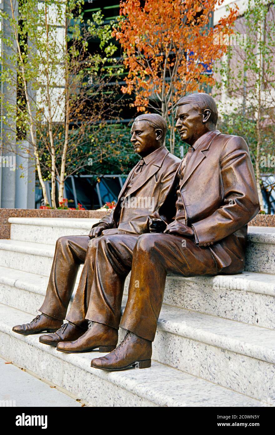 Staues of William & Charles Mayo, Mayo Clinic Hospital, Rochester, Minnesota, USA Stock Photo