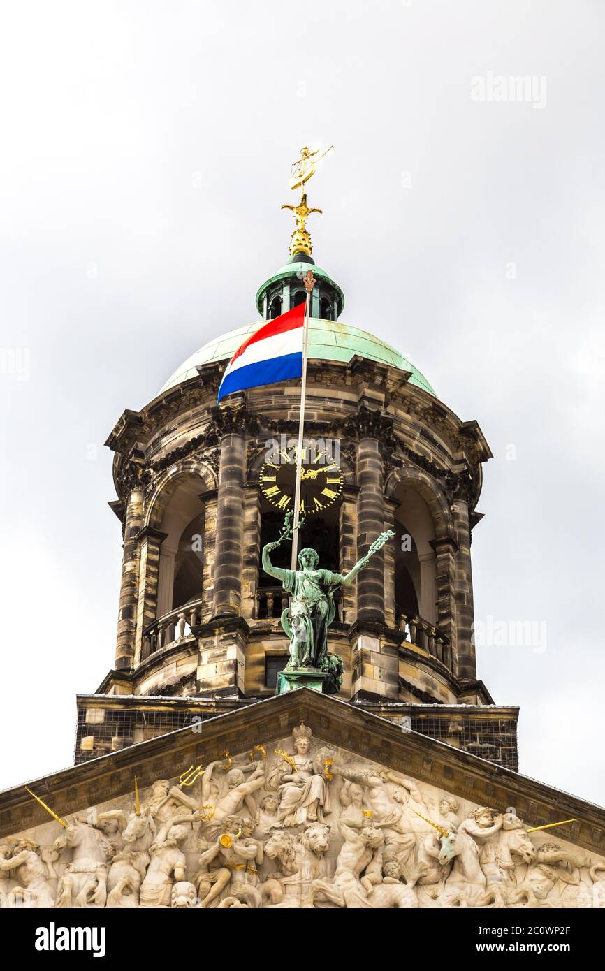 Clock tower in Amsterdam Stock Photo Alamy
