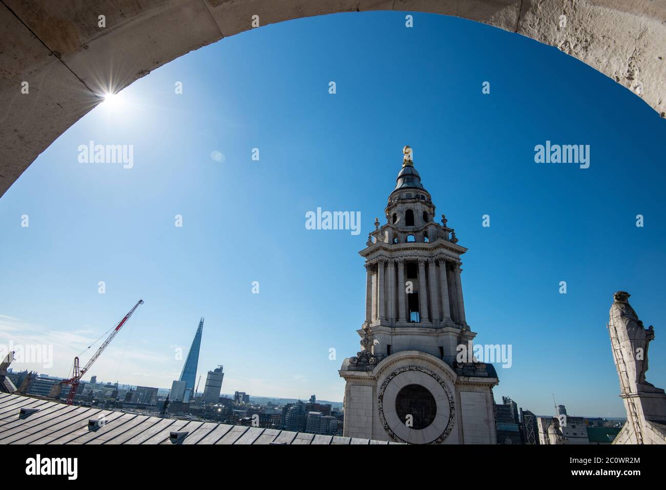 St Paul's Cathedral, London, England. One of the clock towers. Stock Photo