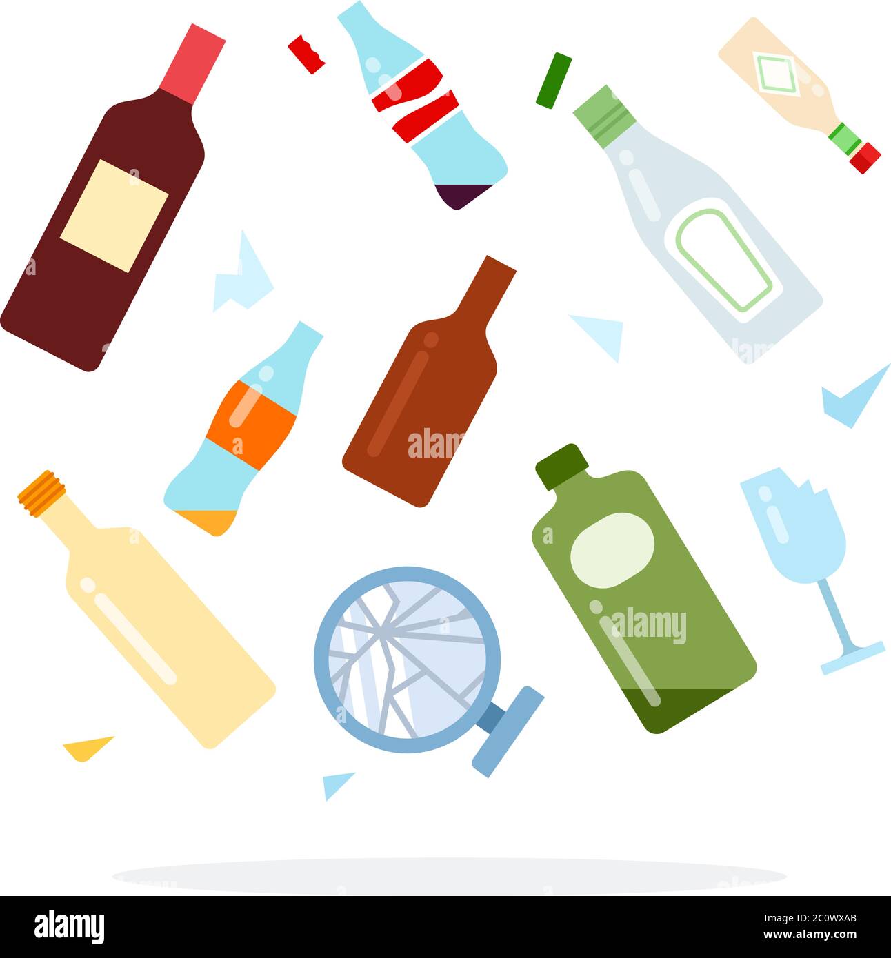 Glass trash for sorting vector flat isolated Stock Vector
