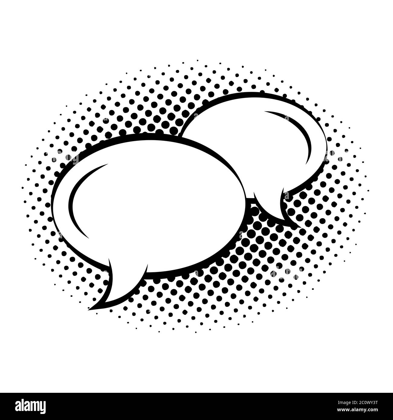 Two blank speech bubbles flat icon vector isolated Stock Vector Image ...